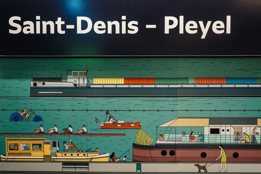 La nouvelle station de métro Saint-Denis Pleyel construite dans le cadre du projet du Grand Paris Express, à Saint-Denis, le 15 mai 2024 